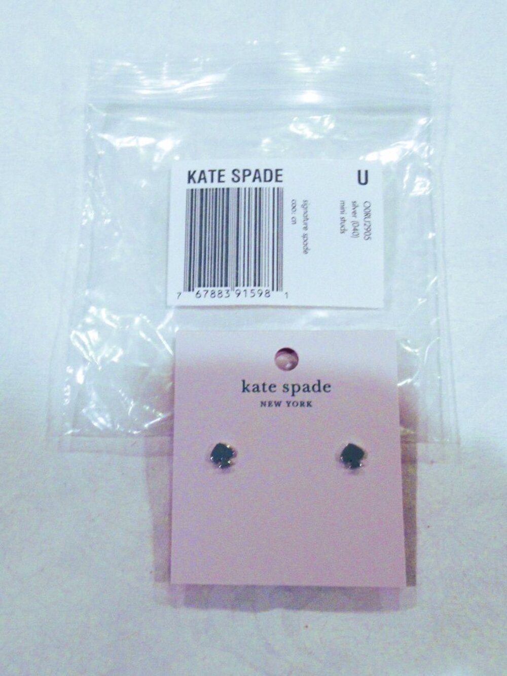 Kate Spade tiny silver spade earrings, NWT